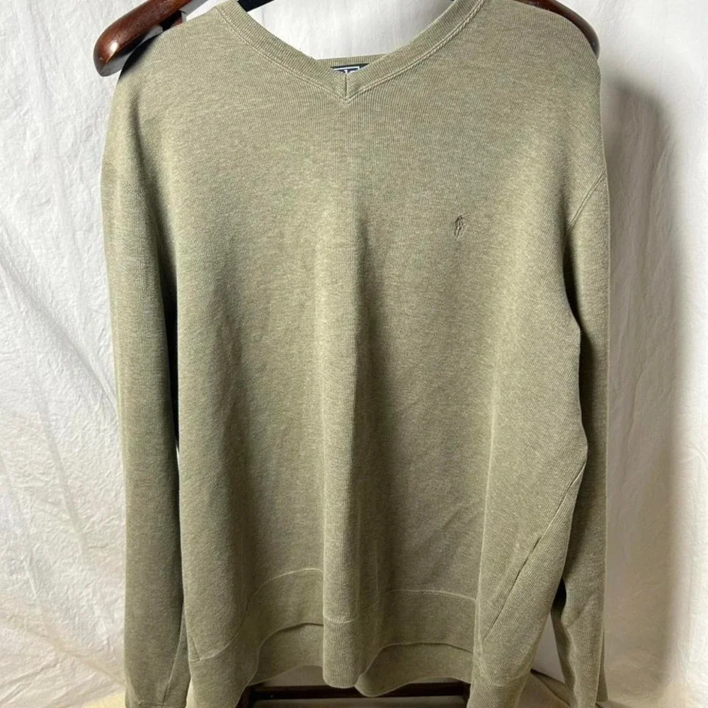 Khaki green Polo Ralph Lauren V-neck sweater‎ #preppy